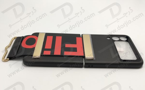 فلیپ کیس مشکی سامسونگ Galaxy Z Flip 3 مارک GKK با بند چرمی - کد 3