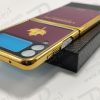قاب محافظ سامسونگ Galaxy Z Flip3 مارک GKK مدل Maple رنگ بنفش فریم طلایی