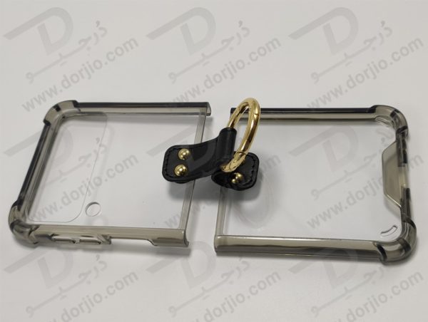 کریستال کاور فریم ژله‌ای دودی سامسونگ Galaxy Z Flip3 مارک GKK مدل اولترا رینگ