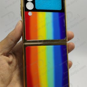 گارد طرح آبرنگی سامسونگ Galaxy Z Flip3 مارک GKK فریم طلایی