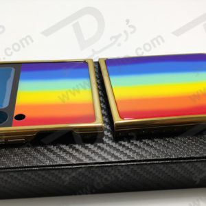 گارد طرح آبرنگی سامسونگ Galaxy Z Flip3 مارک GKK فریم طلایی