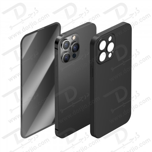 قاب و گلس حریم شخصی iPhone 13 Pro مدل Green 360 Carsaca Plus Case with Privacy Glass