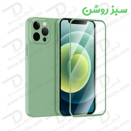 قاب و گلس شفاف iPhone 13 Pro Max مدل Green 360 Carsaca Plus Case with HD Glass