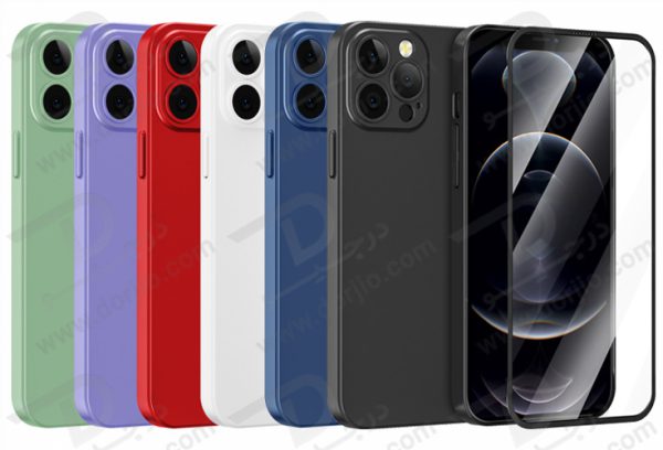 قاب و گلس شفاف iPhone 13 Pro Max مدل Green 360 Carsaca Plus Case with HD Glass