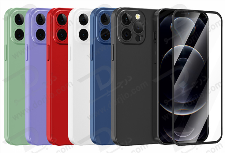 قاب و گلس شفاف iPhone 13 Pro Max مدل Green 360 Carsaca Plus Case with HD Glass