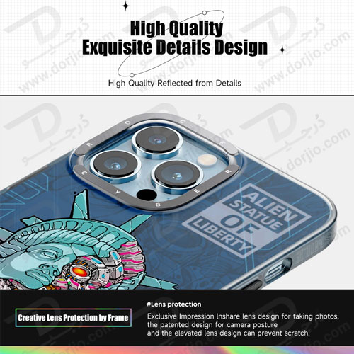 گارد اصلی ROCK آیفون 13 پرو مکس مدل Statue of Liberty