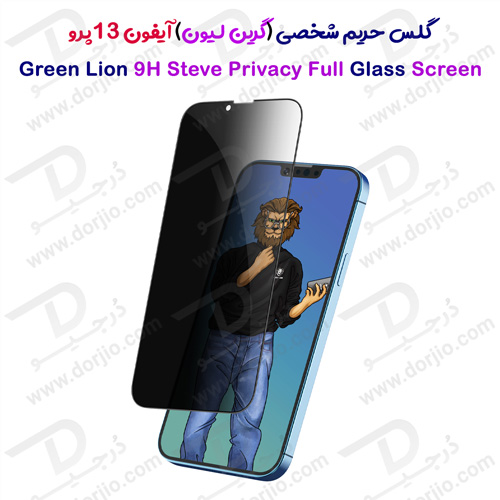 گلس حریم شخصی گرین iPhone 13 Pro مدل 9H Steve Privacy Full Glass