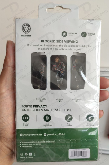 گلس حریم شخصی iPhone 13 مدل Green 3D Forte Privacy Glass Full Curved