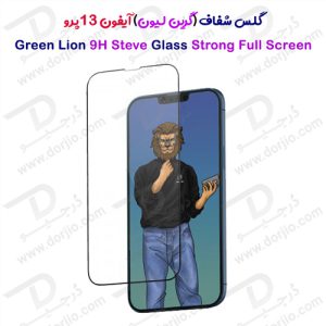 133352گلس شفاف گرین iPhone 13 Pro مدل 9H Steve Glass Strong Full