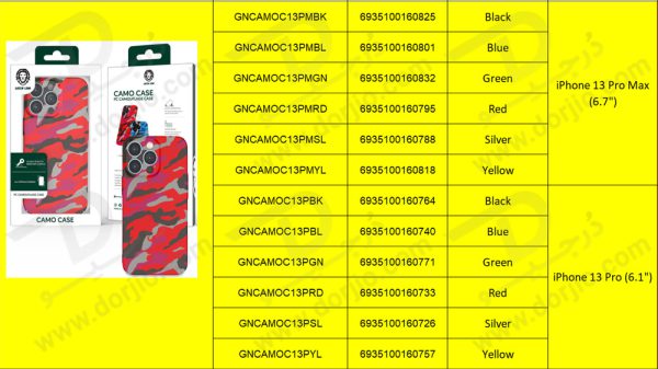 قاب محافظ طرح چریکی iPhone 13 Pro مدل Green Lion PC Camouflage