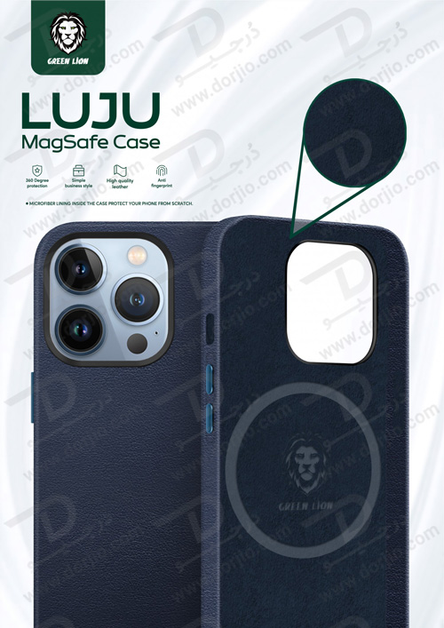 قاب چرمی مگنتی iPhone 13 Pro Max مدل Green Luju MagSafe Leather
