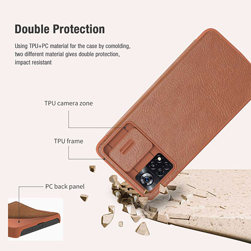 کیف چرمی نیلکین شیائومی Qin Pro Leather Case Poco X4 Pro 5G
