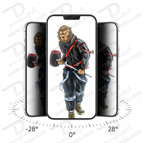 گلس حریم شخصی iPhone 13 مدل Green 3D Forte Privacy Glass Full Curved