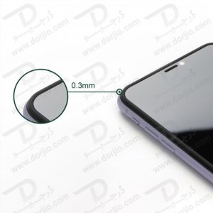 گلس حریم شخصی فریم سیلیکونی iPhone 12 Mini مدل Green 3D Silicone Privacy Glass