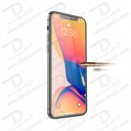 گلس حریم شخصی فریم سیلیکونی iPhone 12 Pro مدل Green 3D Silicone Privacy Glass