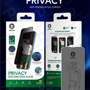 گلس حریم شخصی فریم سیلیکونی iPhone 13 Pro مدل Green 3D Silicone Privacy Glass