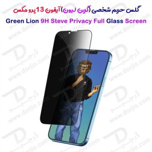 گلس حریم شخصی گرین iPhone 13 Pro Max مدل 9H Steve Privacy Full Glass