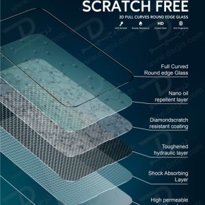 گلس شفاف گرین iPhone 13 Pro مدل 3D Scratch Free Round Edge Glass
