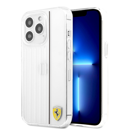 قاب محافظ شفاف iPhone 13 Pro طرح Ferrari مدل 3D Contrasted Red Lines