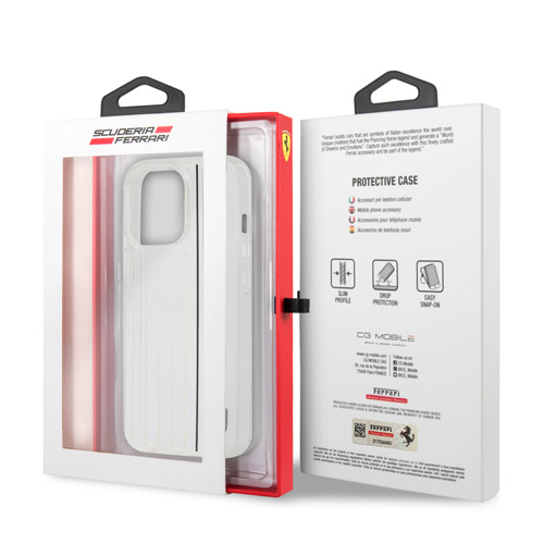 قاب محافظ شفاف iPhone 13 Pro طرح Ferrari مدل 3D Contrasted Red Lines