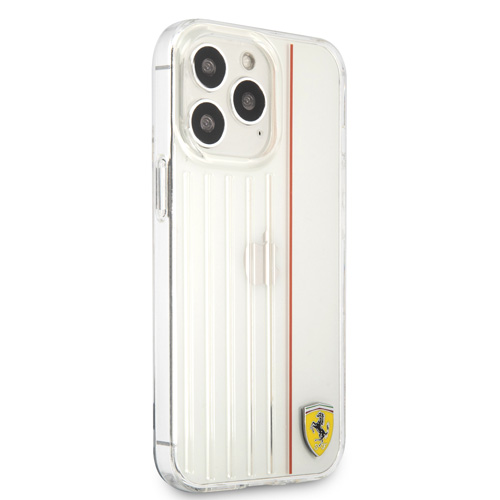قاب محافظ شفاف iPhone 13 Pro طرح Ferrari مدل 3D Contrasted Red Lines