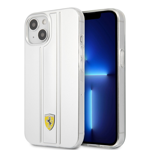 قاب محافظ نقره ای iPhone 13 طرح Ferrari مدل 3D Stripes