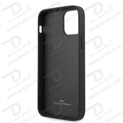 قاب چرمی ضد ضربه iPhone 13 مارک BMW مدل Debossed Wordmark Blue Outlines