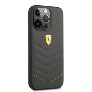 قاب چرمی ضد ضربه iPhone 13 Pro طرح Ferrari مدل Quilted Edge