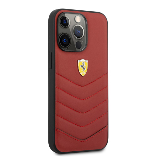 قاب چرمی ضد ضربه iPhone 13 Pro طرح Ferrari مدل Quilted Edge