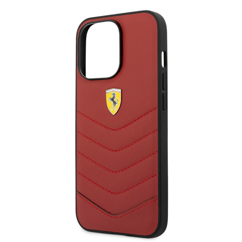 قاب چرمی ضد ضربه iPhone 13 Pro طرح Ferrari مدل Quilted Edge