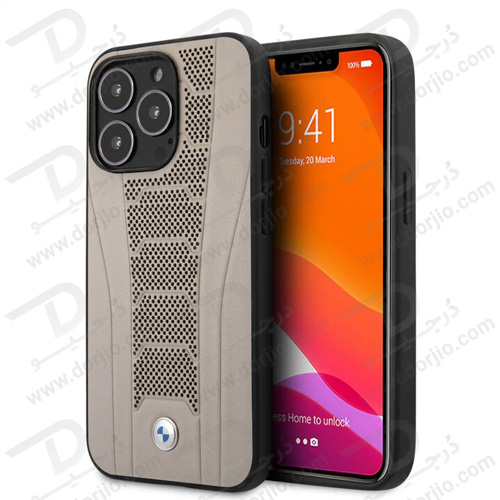 قاب چرمی ضد ضربه iPhone 13 Pro Max مارک BMW مدل Seat Pattern Tone On Tone Perforations Debossed Lines