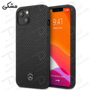 قاب چرمی iPhone 13 طرح Mercedes Benz مدل Perforated Metal Star Logo