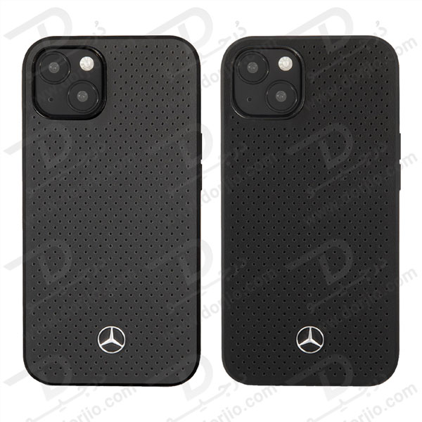 قاب چرمی iPhone 13 طرح Mercedes Benz مدل Perforated Metal Star Logo