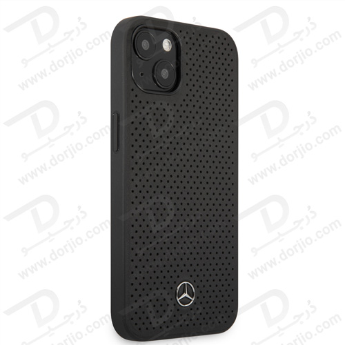 قاب چرمی iPhone 13 طرح Mercedes Benz مدل Perforated Metal Star Logo