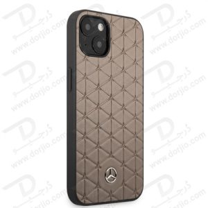 قاب چرمی iPhone 13 طرح Mercedes Benz مدل Quilted Mini Stars Pattern And Embossed Lines Metal Star Logo