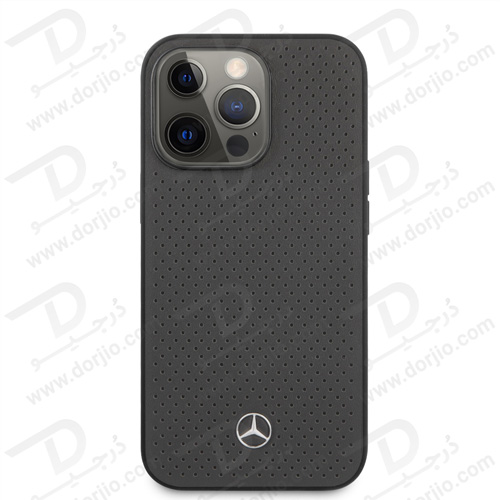 قاب چرمی iPhone 13 Pro طرح Mercedes Benz مدل Perforated Metal Star Logo