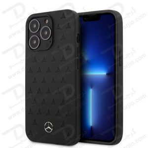 قاب چرمی iPhone 13 Pro Max طرح Mercedes Benz مدل Quilted Stars Pattern Metal Star Logo