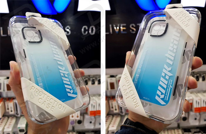 گارد اصلی ROCK آیفون 13 پرو مکس مدل Clear Blue