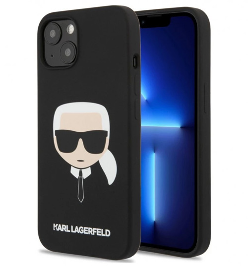گارد سیلیکونی iPhone 13 طرح Karl Lagerfeld مدل Karl's Head