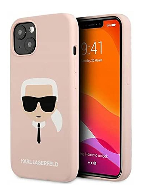 گارد سیلیکونی iPhone 13 طرح Karl Lagerfeld مدل Karl's Head
