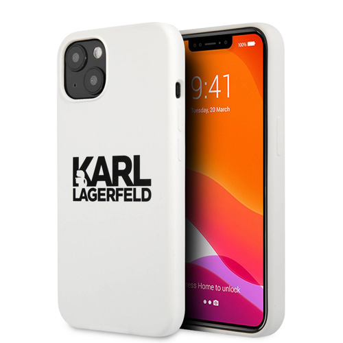 گارد سیلیکونی iPhone 13 طرح Karl Lagerfeld مدل Stack Logo