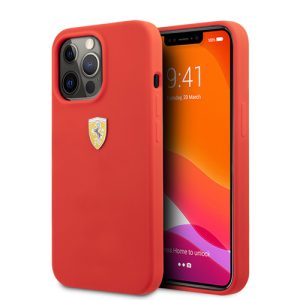 گارد سیلیکونی iPhone 13 Pro طرح Ferrari مدل Metal Logo