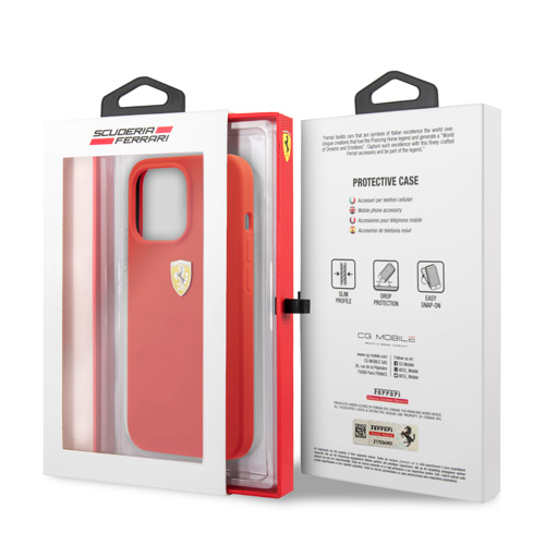 گارد سیلیکونی iPhone 13 Pro طرح Ferrari مدل Metal Logo