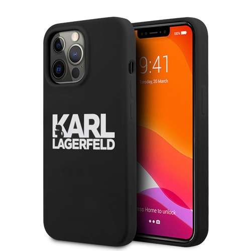 گارد سیلیکونی iPhone 13 Pro Max طرح Karl Lagerfeld مدل Stack Logo