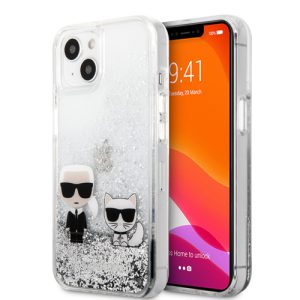 گارد شفاف اکلیلی iPhone 13 طرح Karl Lagerfeld مدل Karl And Choupette