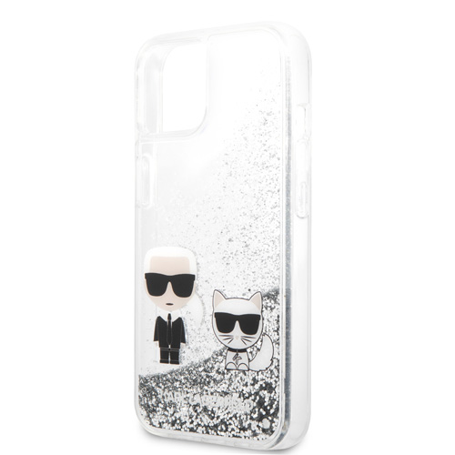 گارد شفاف اکلیلی iPhone 13 طرح Karl Lagerfeld مدل Karl And Choupette