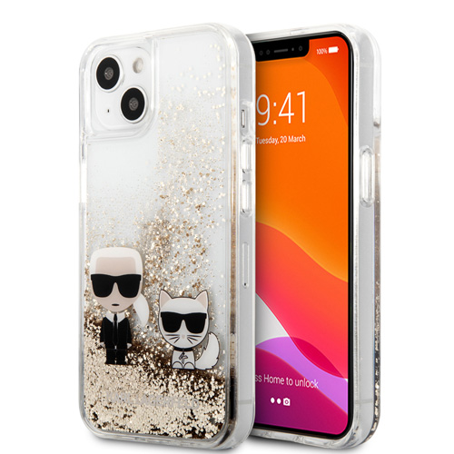 گارد شفاف اکلیلی iPhone 13 طرح Karl Lagerfeld مدل Karl And Choupette