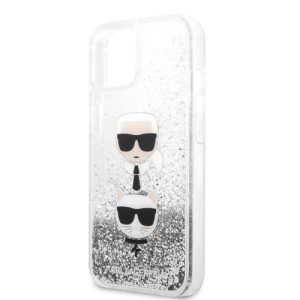 گارد شفاف اکلیلی iPhone 13 طرح Karl Lagerfeld مدل Karl And Choupette Head