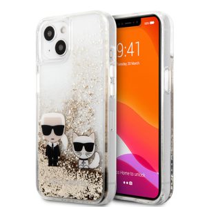 گارد شفاف اکلیلی iPhone 13 Mini طرح Karl Lagerfeld مدل Karl And Choupette