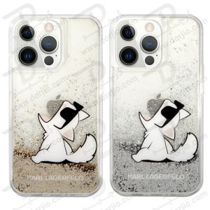 گارد شفاف اکلیلی iPhone 13 Pro Max طرح Karl Lagerfeld مدل Choupette Fun